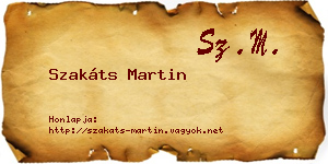 Szakáts Martin névjegykártya