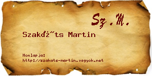 Szakáts Martin névjegykártya